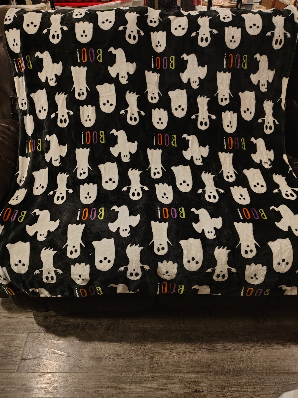 Halloween Spooky Ghosts "BOO!" Oversized Plush Throw Blanket 50" X 70"